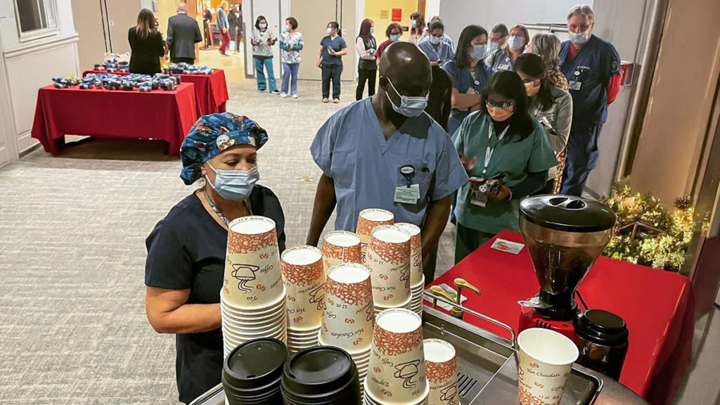 Coffee service for employees at Saint Peter's University Hospital in New Brunswick, New Jersey
